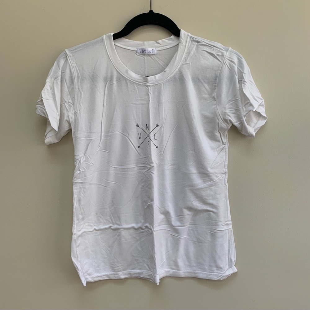 White graphic tee